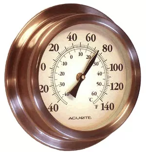 02321 9" Copper Porthole Thermometer