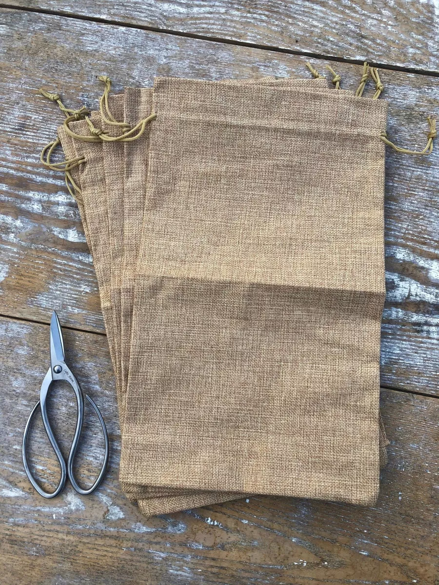 (10) Large Burlap Gift Bags with Drawstring - 10"x16" - Burlap Sacks for Gifts and Storage