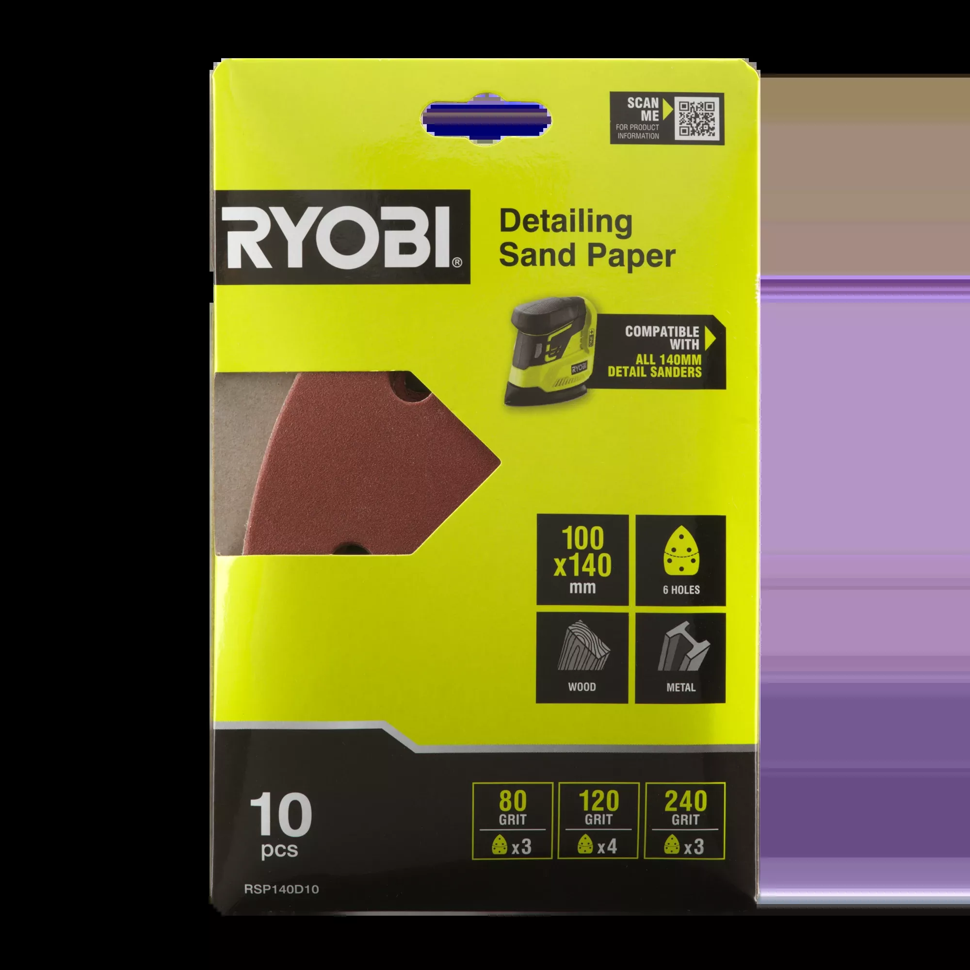 10-Piece 100 x 140mm Detail Sanding Set