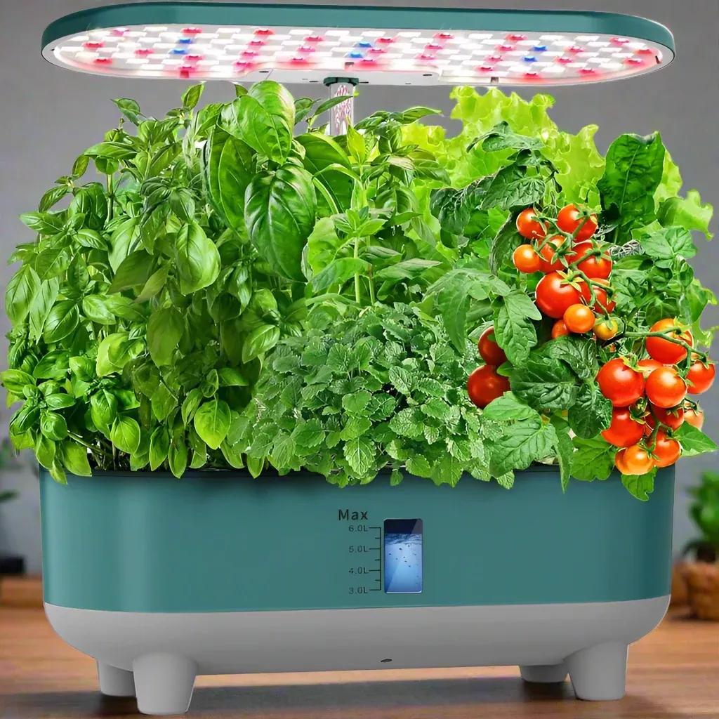 16-Pod Hydroponics Growing System | Indoor Herb Garden with 28W LED