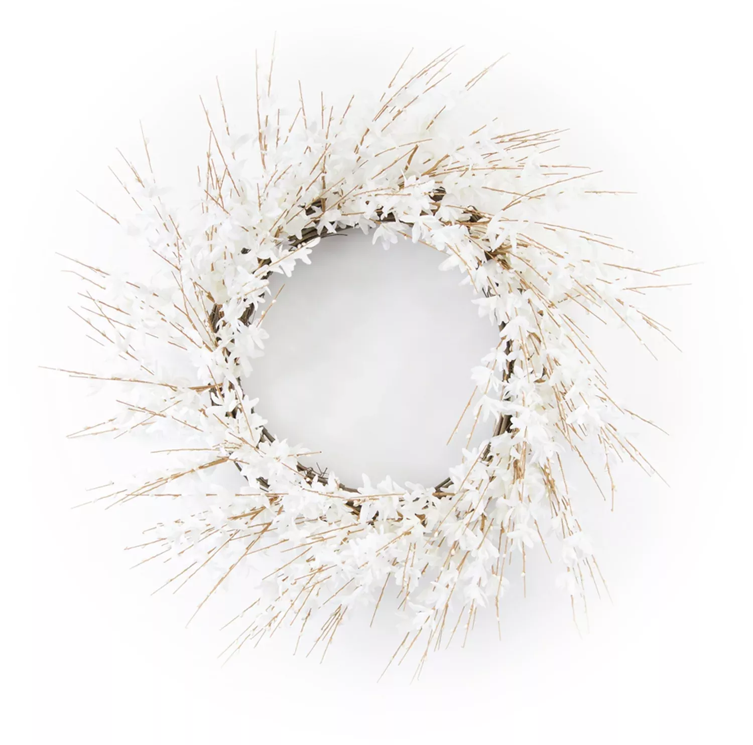 25" White Blossom Wreath