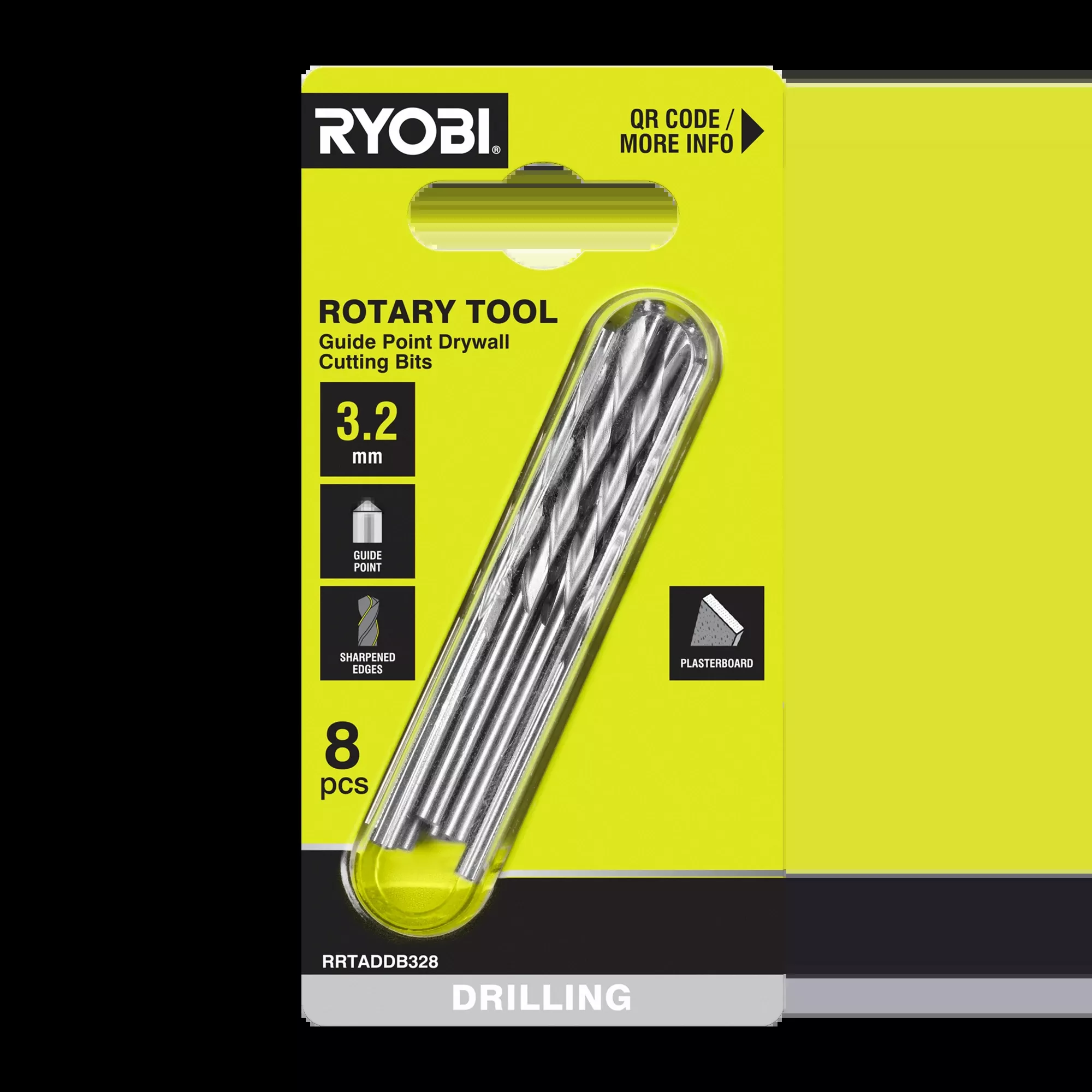 3.2mm 8-Piece Rotary Guide Point Plasterboard Drill Bit Set