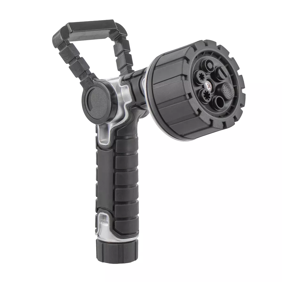 6-Pattern Oversize Multi Pattern Nozzle with Firehose Handle and Integrated Swivel 26658
