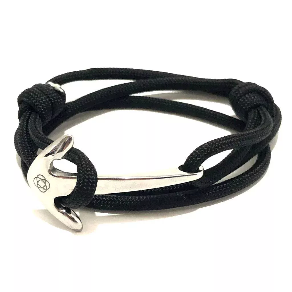 Adjustable Anchor Wrap Bracelet - Black
