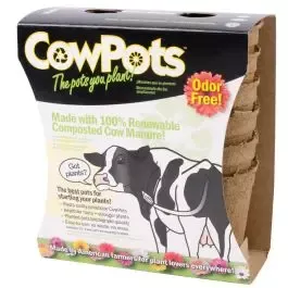 Biodegradable Plant Pots, Trade #3 Round, Pack of 12 Pots by CowPots