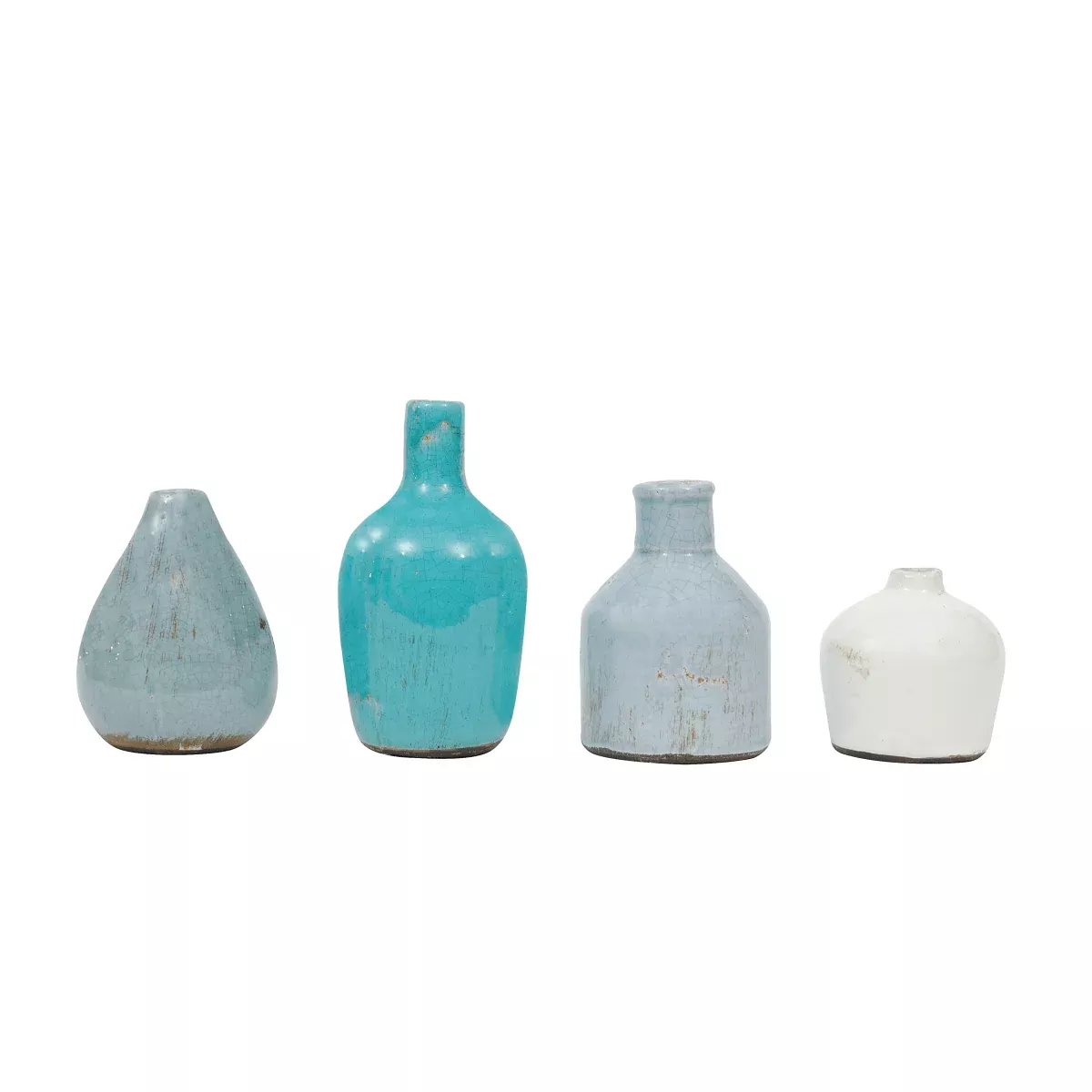 Blue & Ivory Terracotta Vases (Set of 4 Sizes)