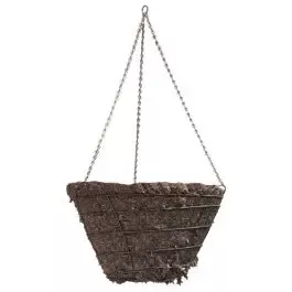 Braun Wire Hanging Basket Moss Liner and Chain 16in Diam