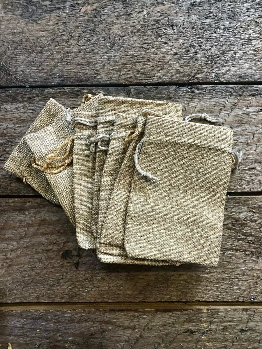 Burlap Gift/Sachet Bags with Drawstring (Jute Bag) - 4"x5" Quantity 25