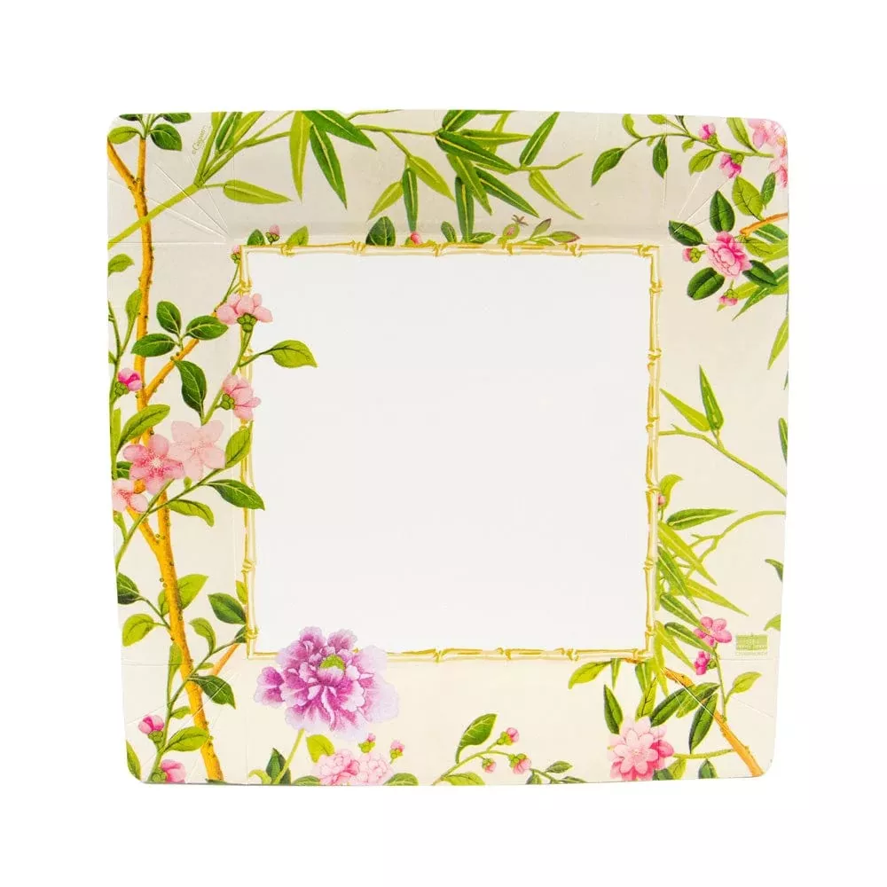 Caspari Wellington Ivory Paper Dinner Plates