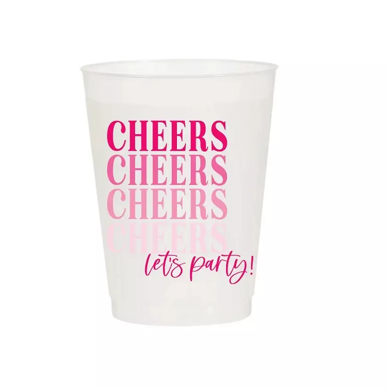 Cheers Let’s Party Pink Ombre Cup