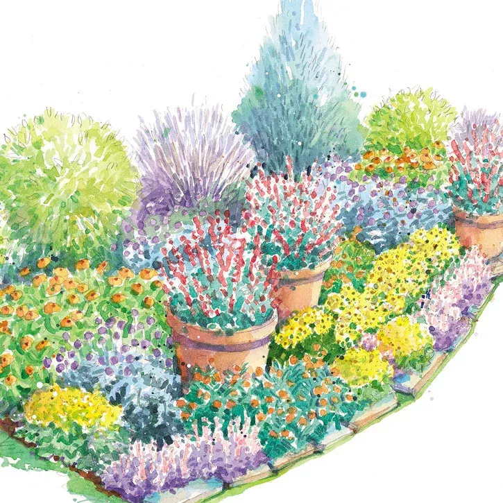 Deer-Resistant Perennial Border Garden Plan