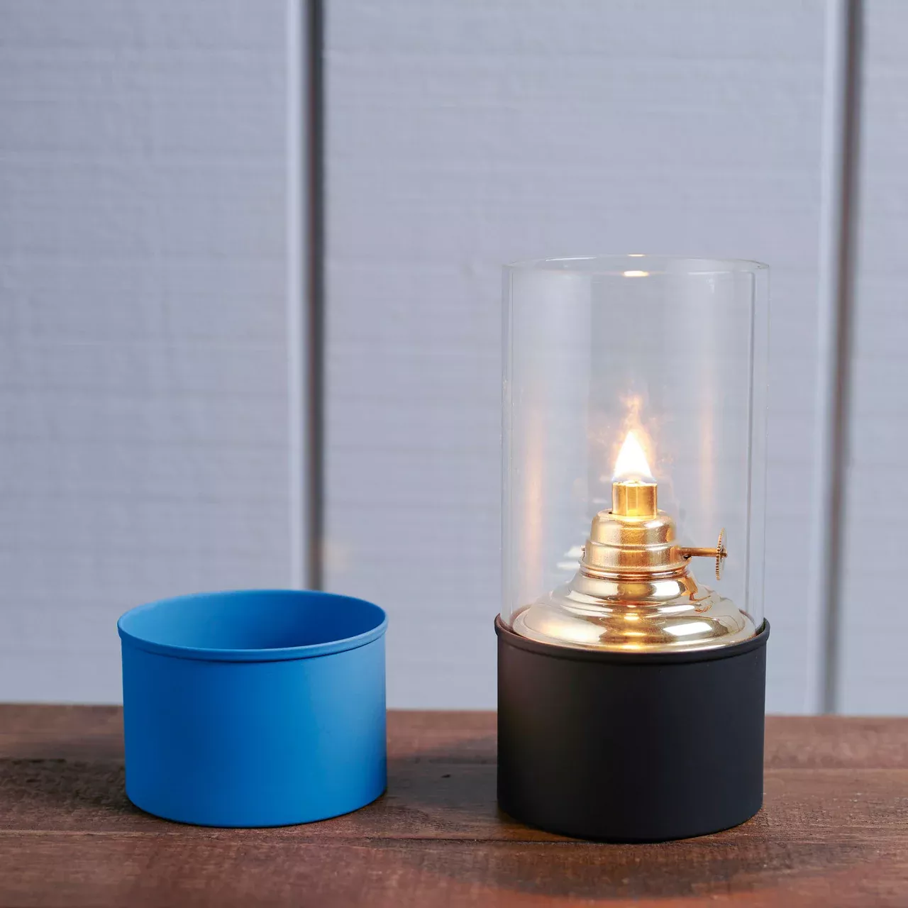 Desktop Oil Lamp with Interchangeable Bases