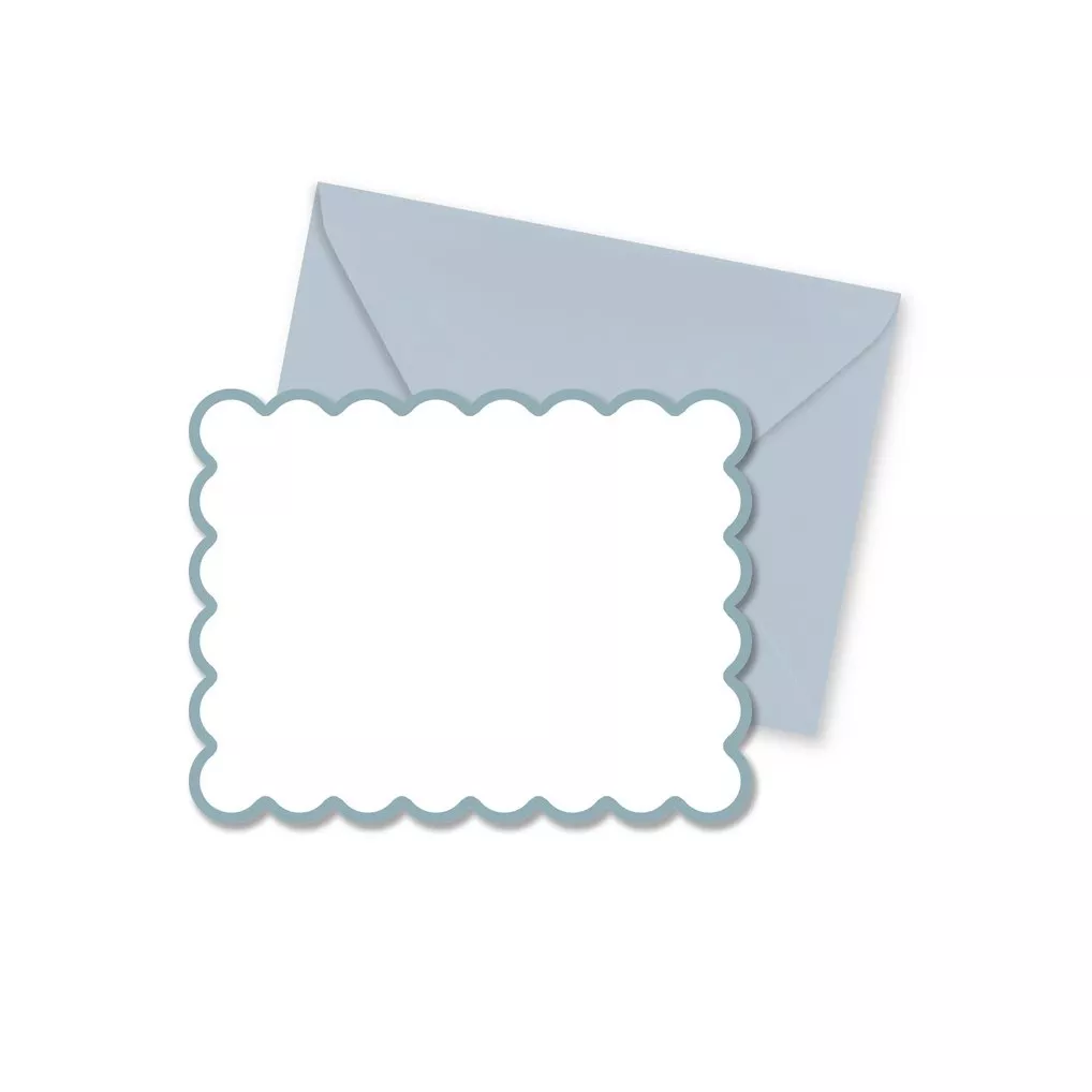 Ellen Davis Creative Scallop Blue Notecard Set