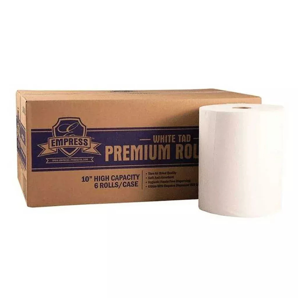Empress TAD 10" Bleached White Premium Hardwound Towel | 6 Rolls