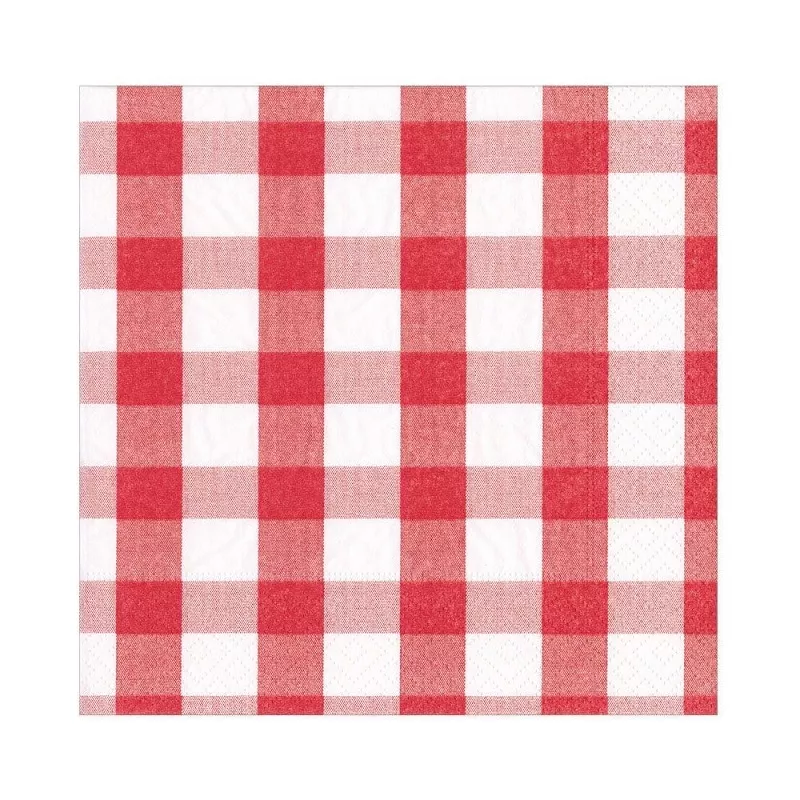 Gingham Paper Luncheon Napkins – Red