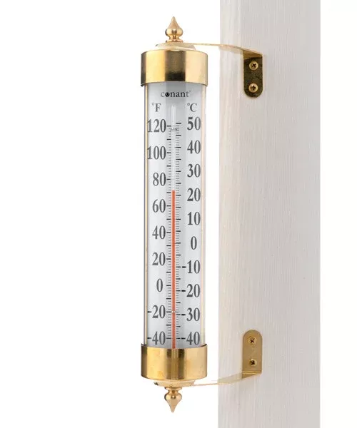 Grande View 12" Thermometer - Brass