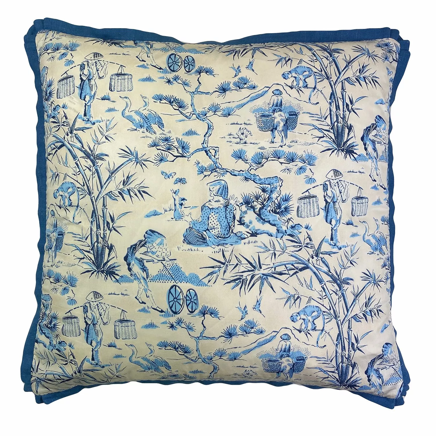 Haiku Toile Indigo Pillow