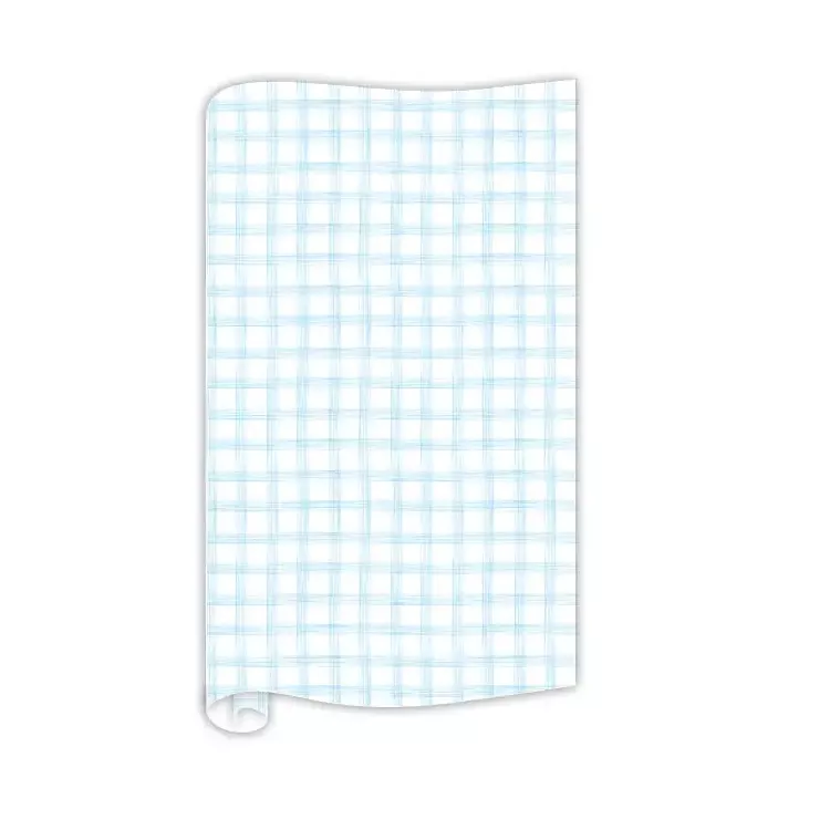 Handpainted Delicate Blue Plaid Wrapping Paper