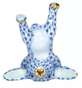 Herend Handstand Bunny – Blue