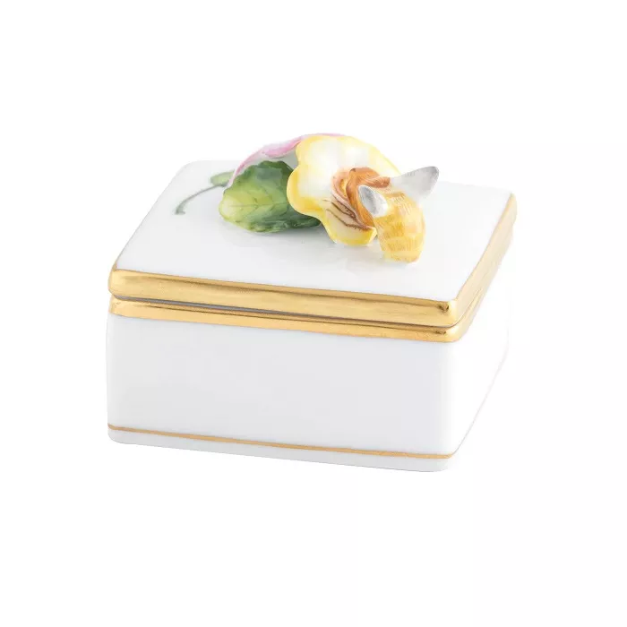 Herend Square Box with Honey Bee