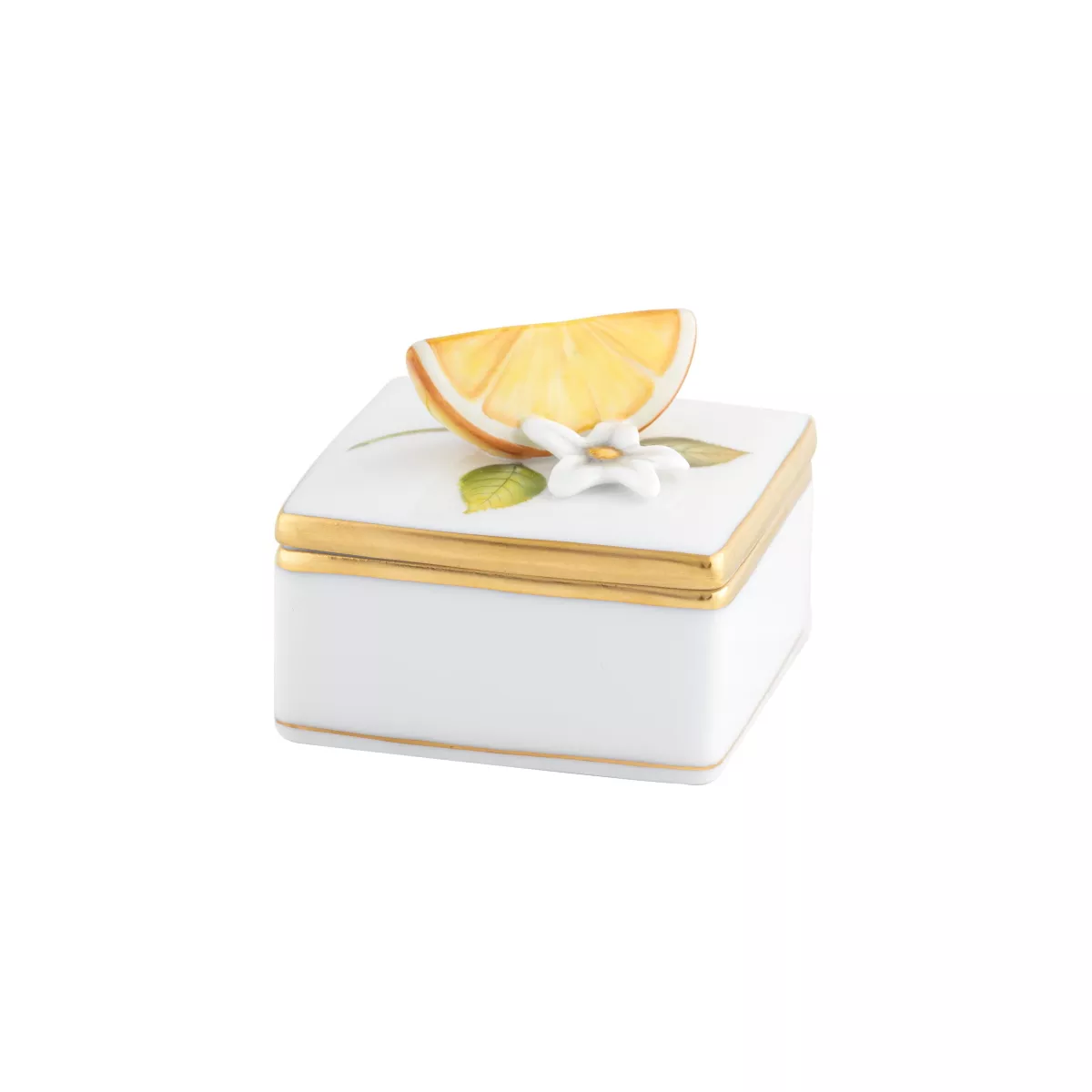 Herend Square Box with Orange
