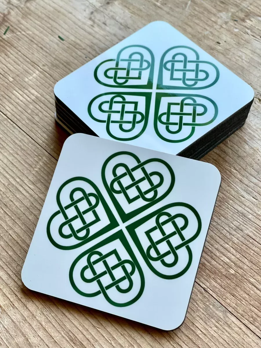 Irish Coasters - Celtic Clover and Heart
