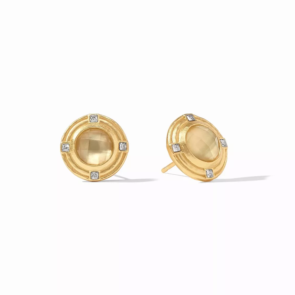 Julie Vos Astor Stone Stud – Iridescent Champagne