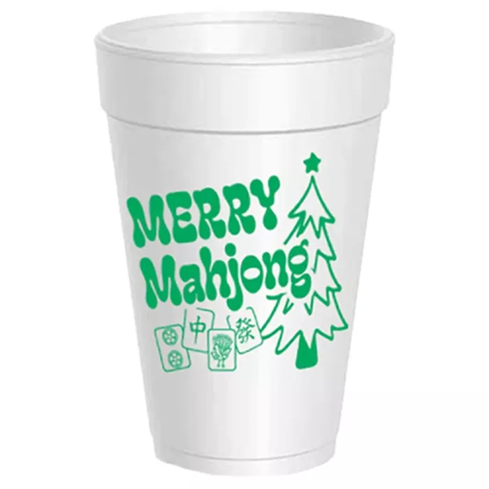 Merry Mahjong Styrofoam Cups