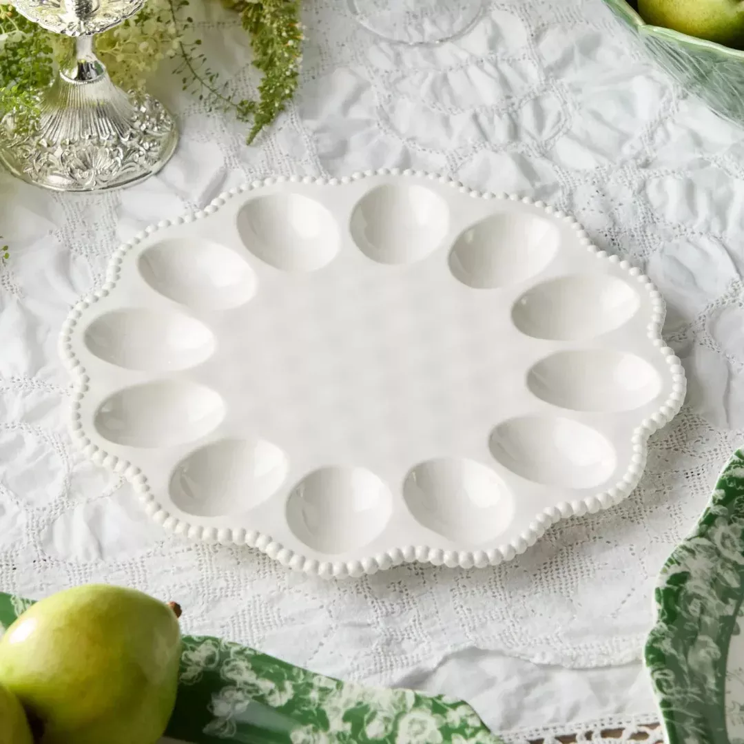 Perlette Cream Egg Plate