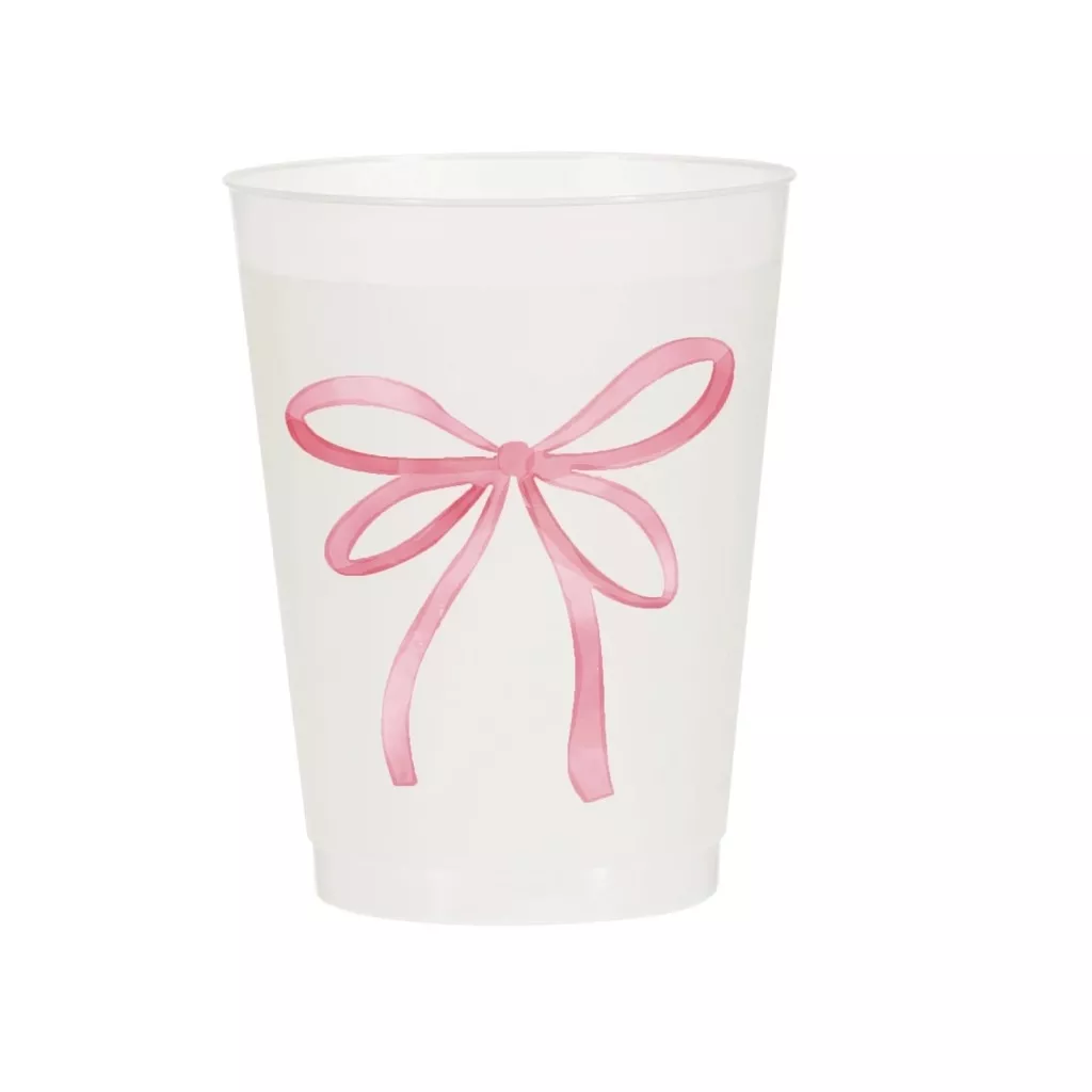 Pink Bow Frosted Flex Cups