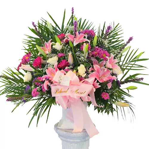 Pink Sympathy Floor Basket
