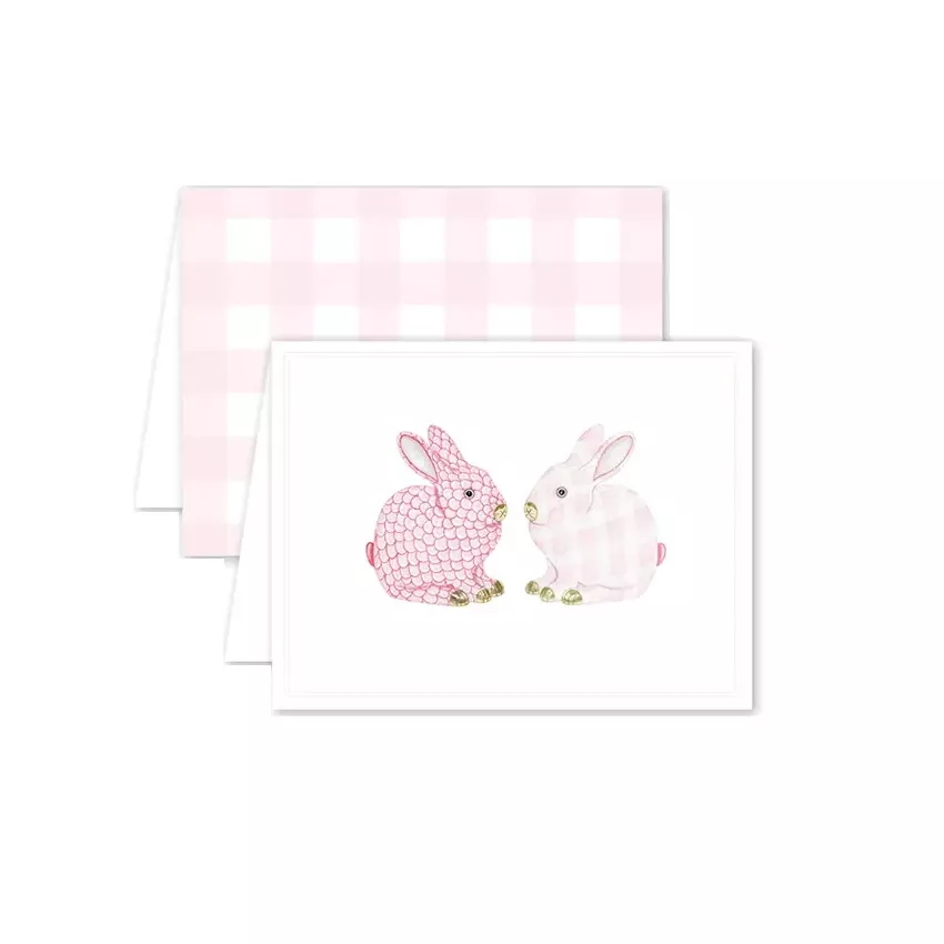 Porcelain Bunnies Notecards – Pink