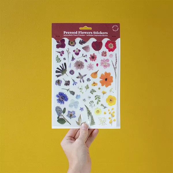 Pressed Flowers Sticker Sheet - Rainbow Gradient