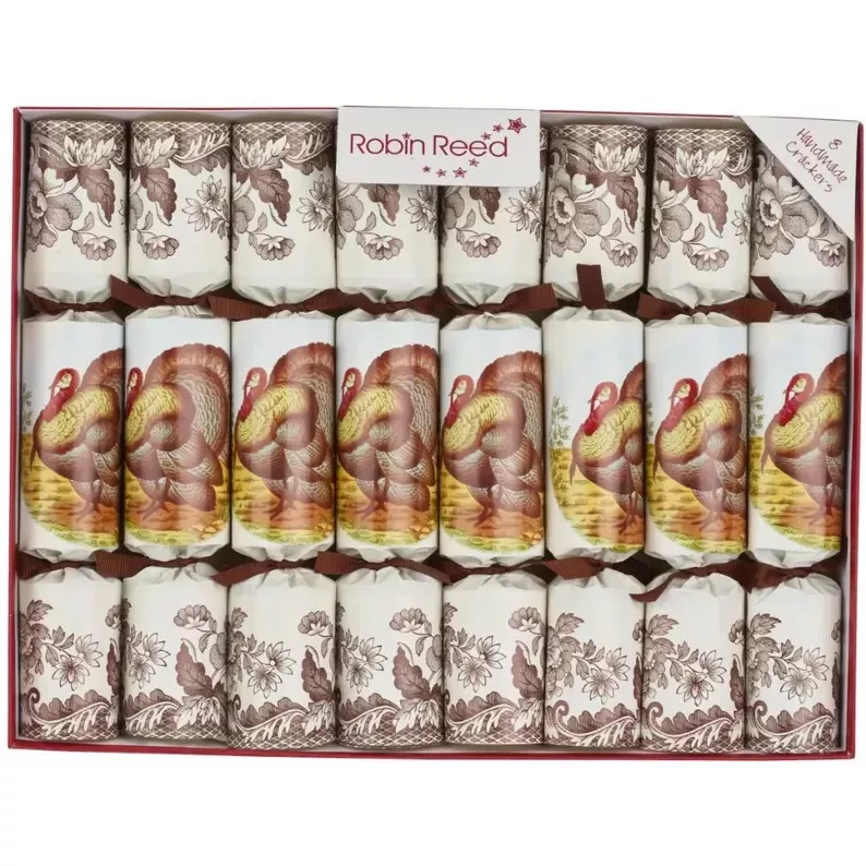 Robin Reed Turkey Spode Party Crackers (Box of 8)