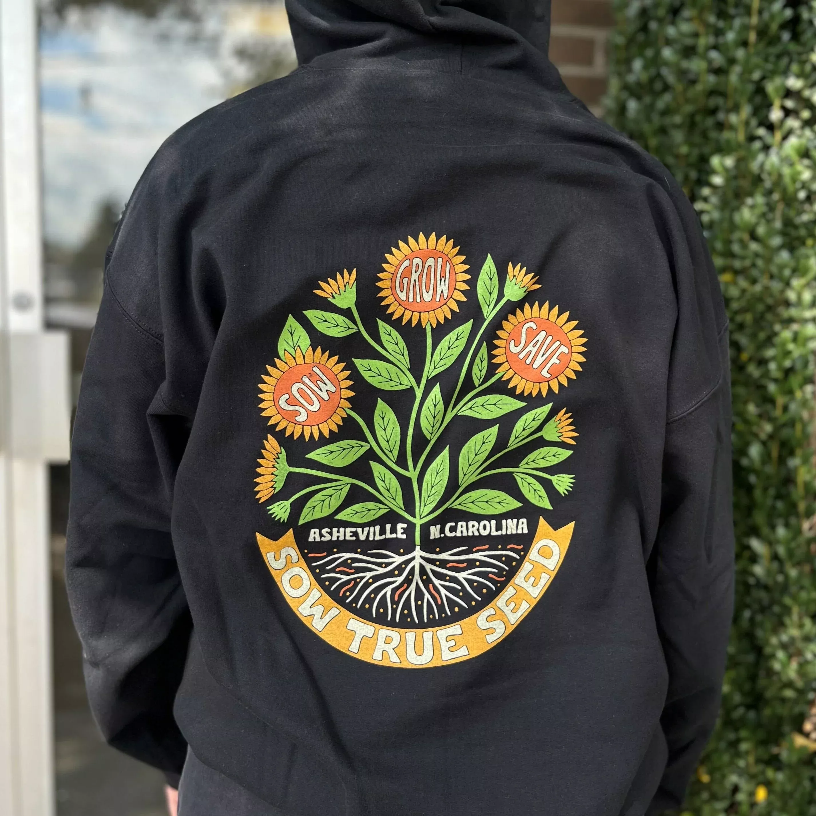 "Sow, Grow, Save" Hoodie, Black