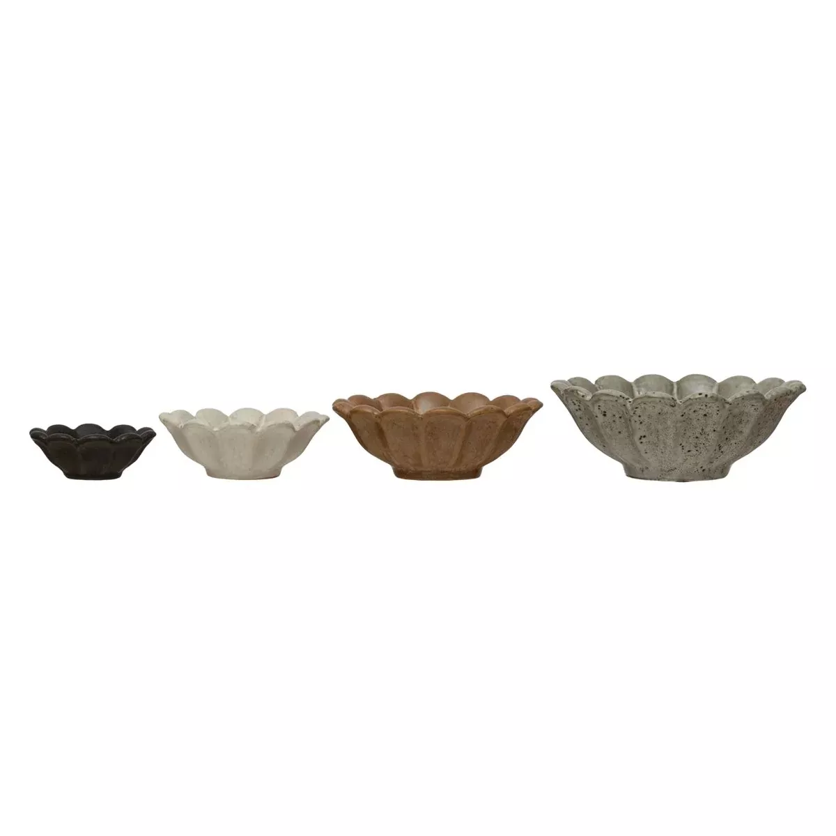 Stoneware Flower Bowls (Set of 4)