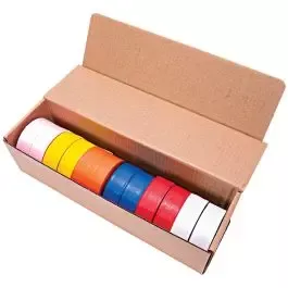 Texas Flagging Tape, Mixed Solid Colors, Box of 12 Rolls by Presco