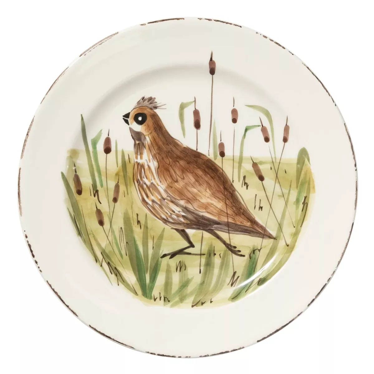 Vietri Wildlife Quail Dinner Plate