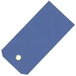 Vinyl Shipping Tags, Blue, Pre-Wired with Brass Eyelets, Box of 500 Tags