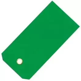 Vinyl Shipping Tags, Green, Pre-Wired with Brass Eyelets, Box of 500 Tags