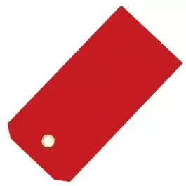 Vinyl Shipping Tags, Red, Pre-Wired with Brass Eyelets, Box of 500 Tags