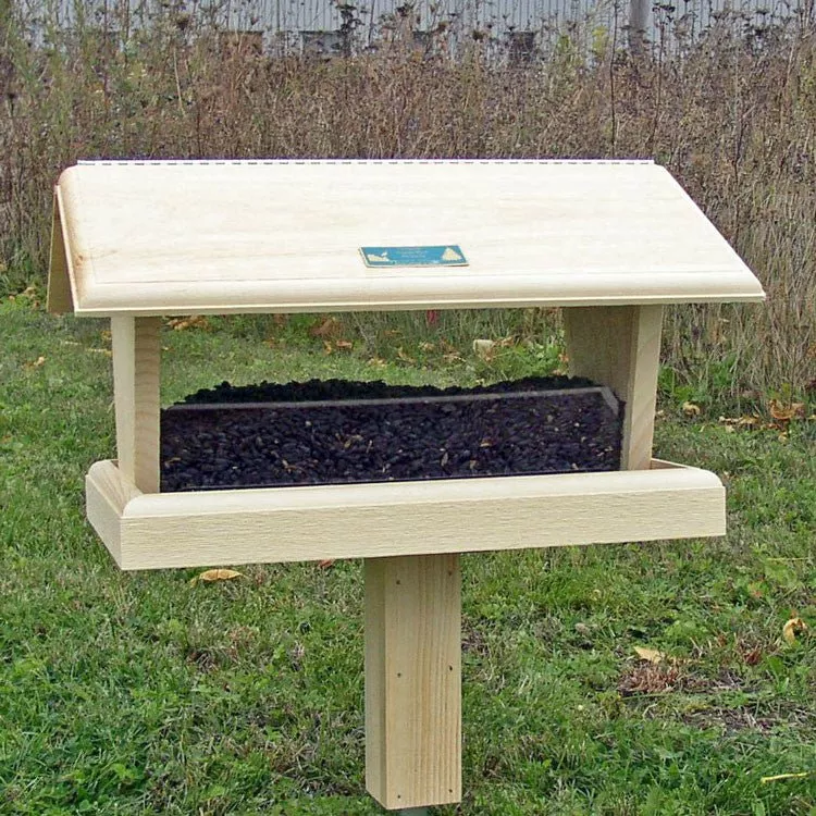 Wooden Hopper Bird Feeder