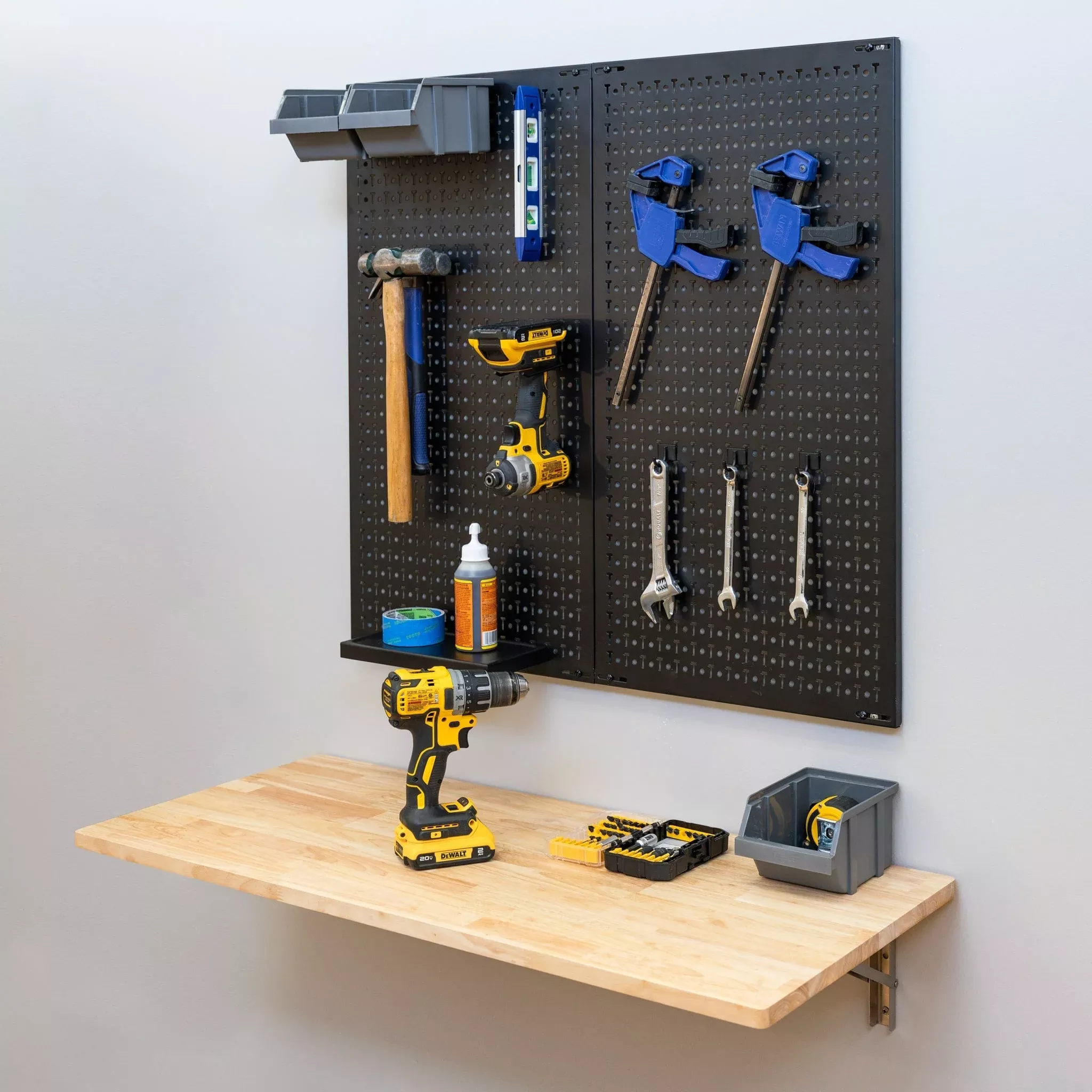 Workshop Essentials Set - 3' Wakefield Folding Workbench and Pegboard