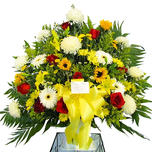 Yellow Sympathy Floor Basket