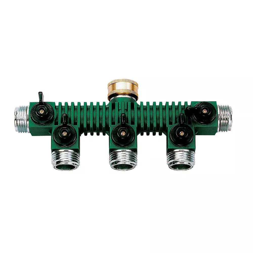 Zinc 5-Way Shut-Off Hose Manifold 62019